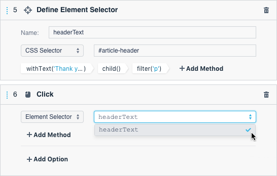 Reuse Element Selectors