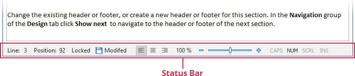 A Ribbon Status Bar