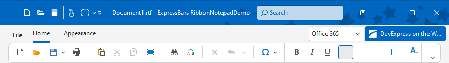 VCL Bars: Office 365 Style - Simplified Ribbon UI Layout