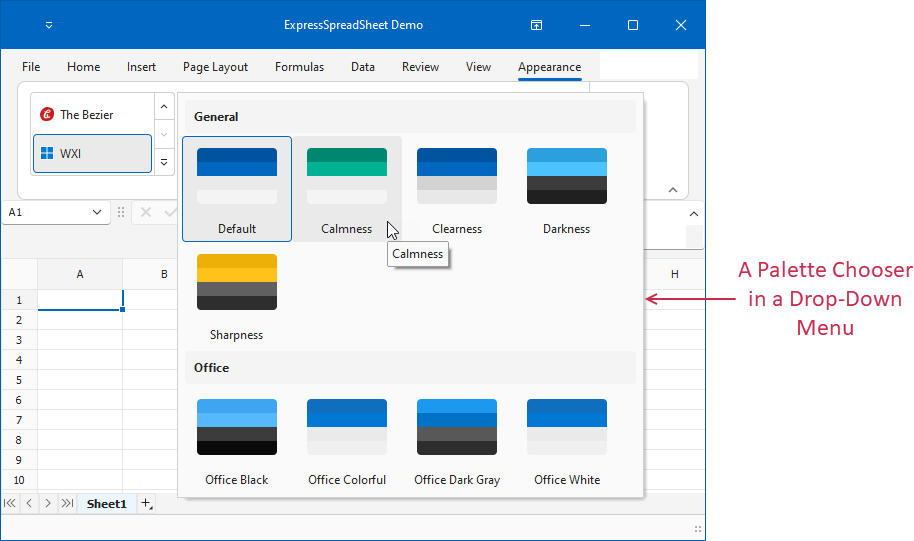 VCL Bars: A Palette Chooser Gallery in a Drop-Down Menu