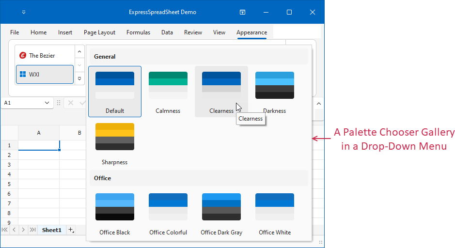 VCL Bars: A Palette Chooser Gallery in a Drop-Down Menu