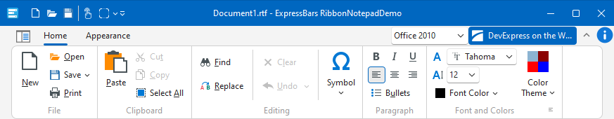 VCL Bars: The Office 2010 Ribbon Style