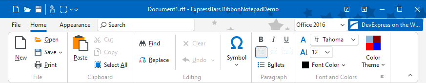 VCL Bars: The Office 2016 Ribbon Style