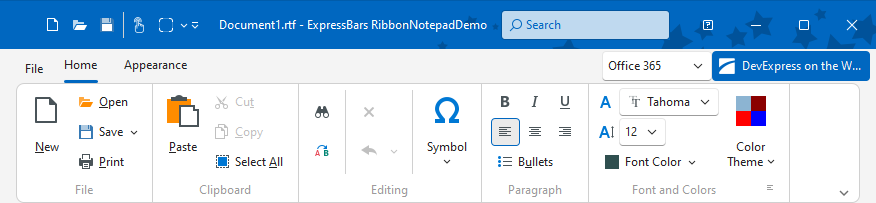 VCL Bars: Office 365 Style - Classic Ribbon UI Layout