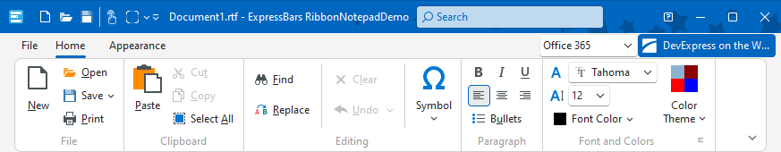 VCL Bars: Office 365 Style - Classic Ribbon UI Layout