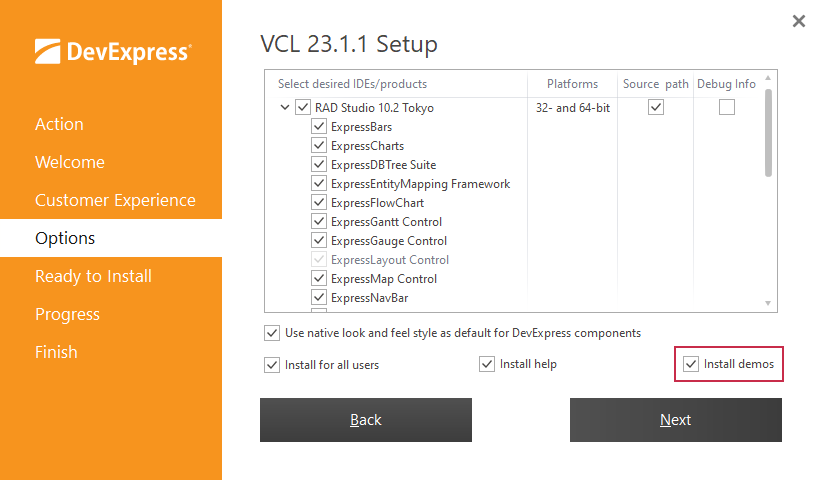 VCL Component Installer: Install Demos