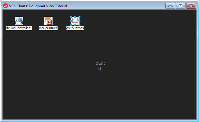 VCL Chart Control: Doughnut View Tutorial. Step 1 - Add the TDataSource Component