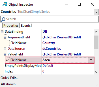 VCL Chart Control: Doughnut View Tutorial. Step 1 - Assign a Value Field Name