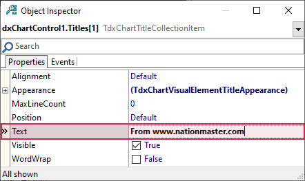 VCL Chart Control: Doughnut View Tutorial. Step 3 - Specify an Extra Title