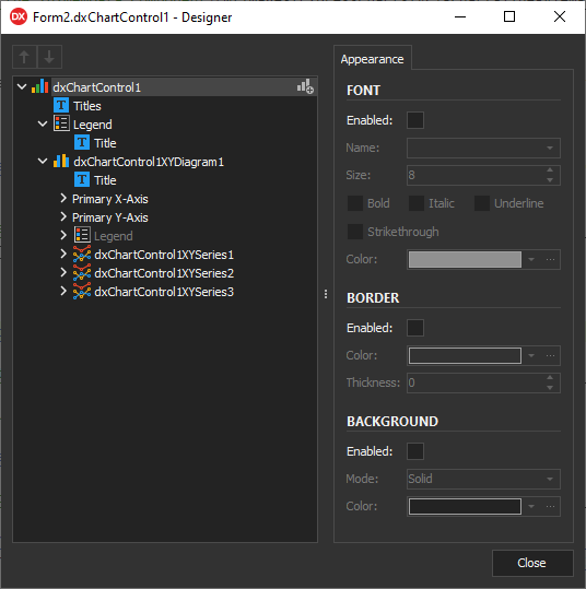 VCL Chart Control: Line View Tutorial. Step 2 - The Chart Designer Dialog