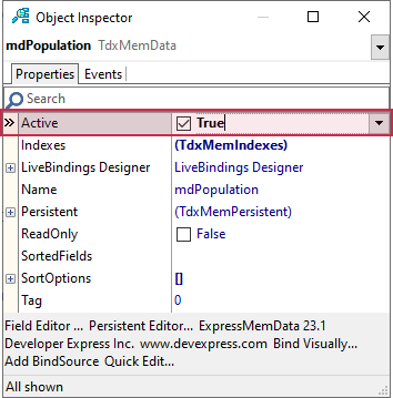 VCL Chart Control: Line View Tutorial. Step 2 - Activate the TdxMemData Component