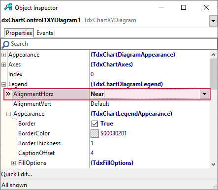 VCL Chart Control: Line View Tutorial. Step 3 - Move the Diagram Legend Pane