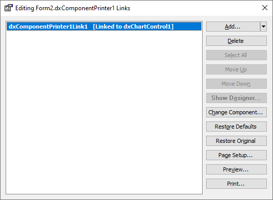 VCL Chart Control: The Report Links Editor with a Chart Control Report Link