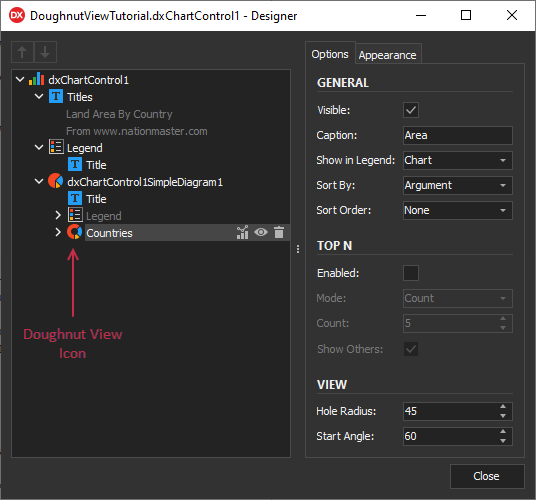 VCL Chart Control: A Doughnut View Icon