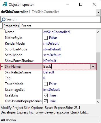 VCL Chart Control: Line View Tutorial. Step 1 - Select the Basic Skin