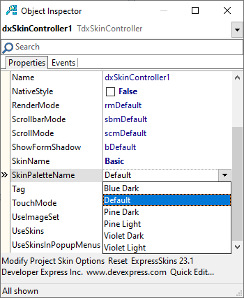 VCL Chart Control: Line View Tutorial. Step 1 - Select any Available Color Scheme