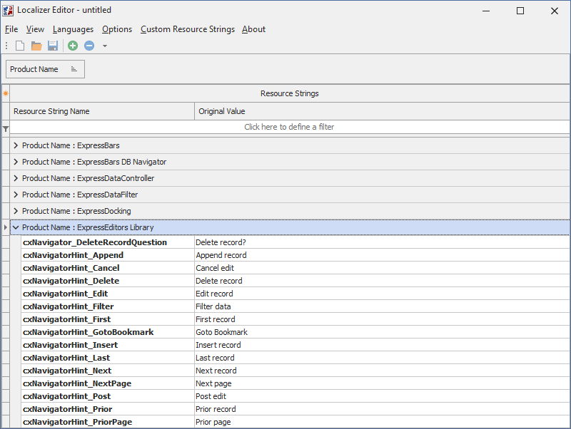 Localizer Editor View