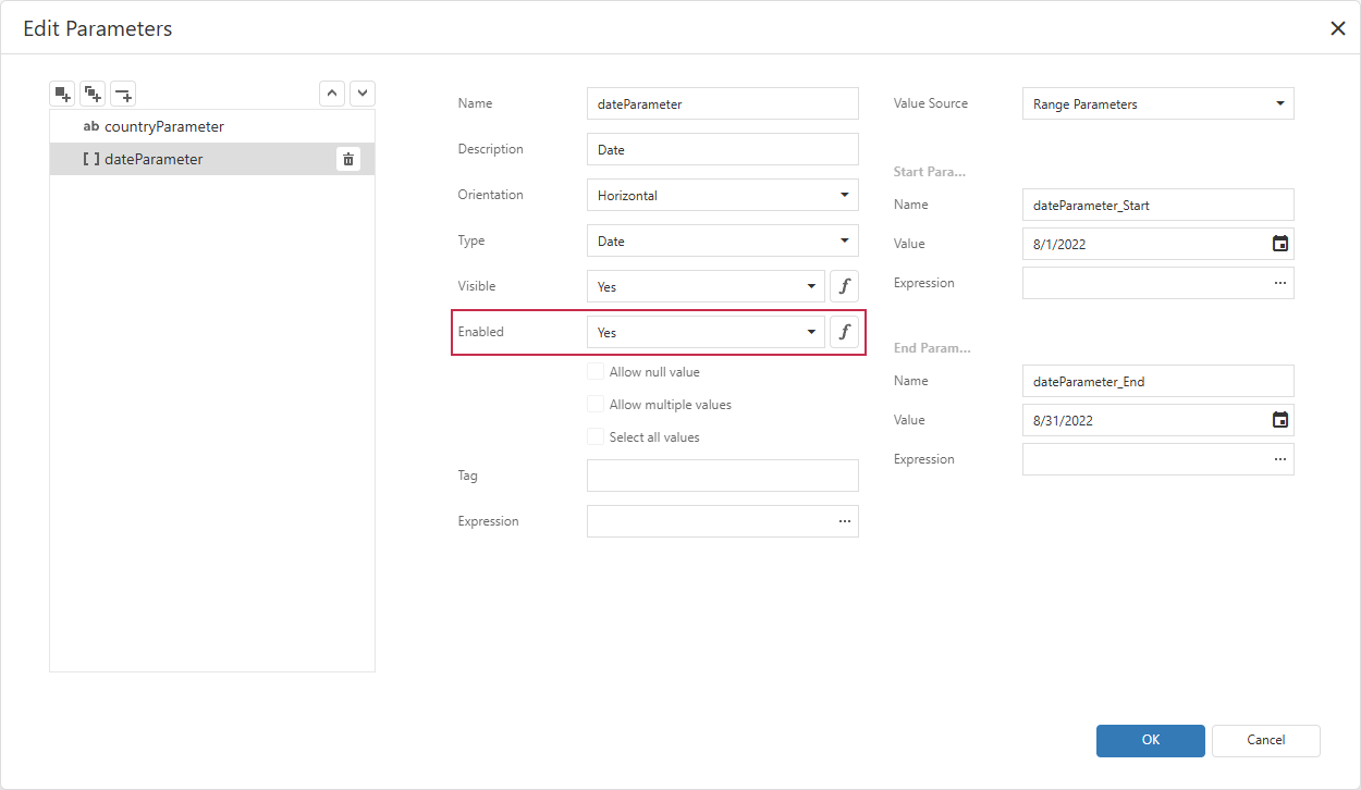 Enabled Dropdown
