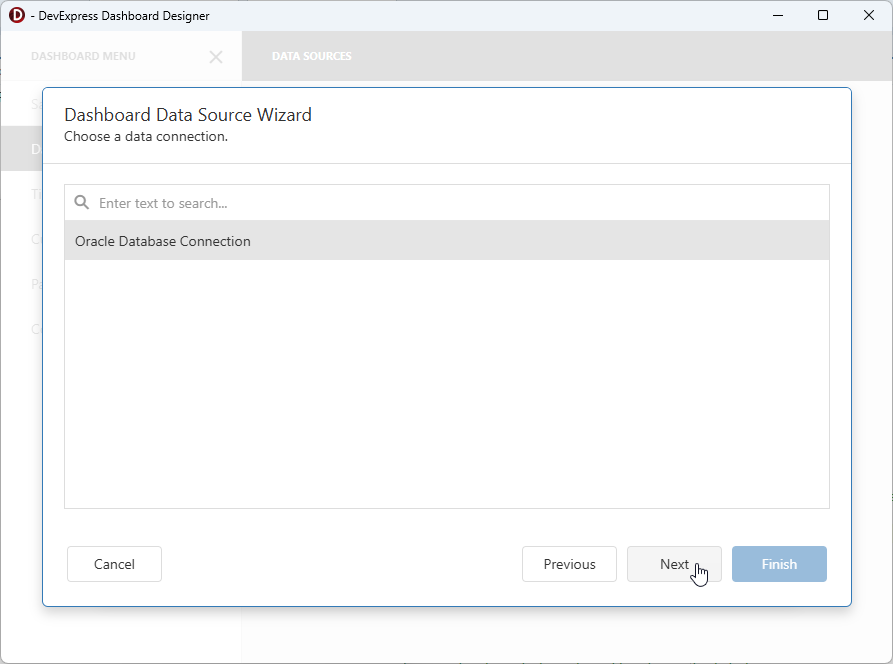 DevExpress Dashboards for Delphi/C++Builder: Dashboard Designer — The Created "Oracle Database Connection" Component