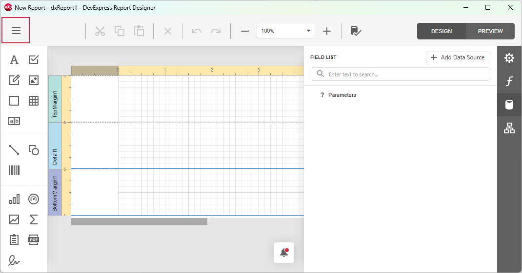 DevExpress Reports for Delphi/C++Builder: The Report Designer Dialog