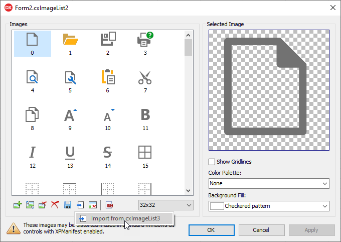 VCL Shared Libraries: The Import Images Button