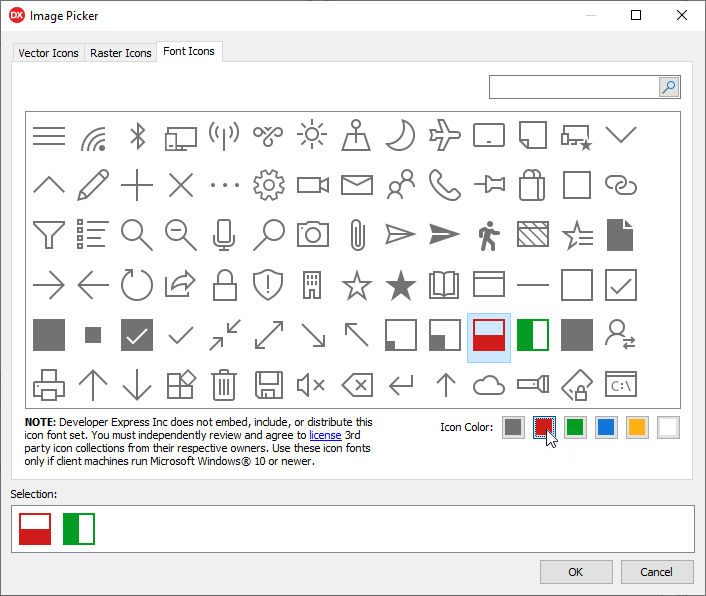 VCL Shared Libraries: Change Font Icon Color