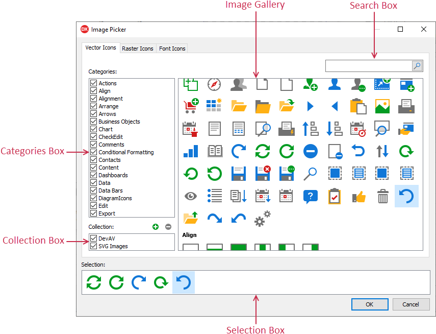 VCL Shared Libraries: The Vector Icons Tab Layout