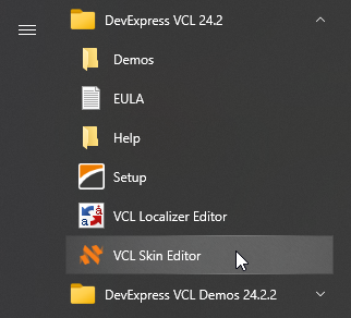 VCL Shared Libraries: Run VCL Skin Editor