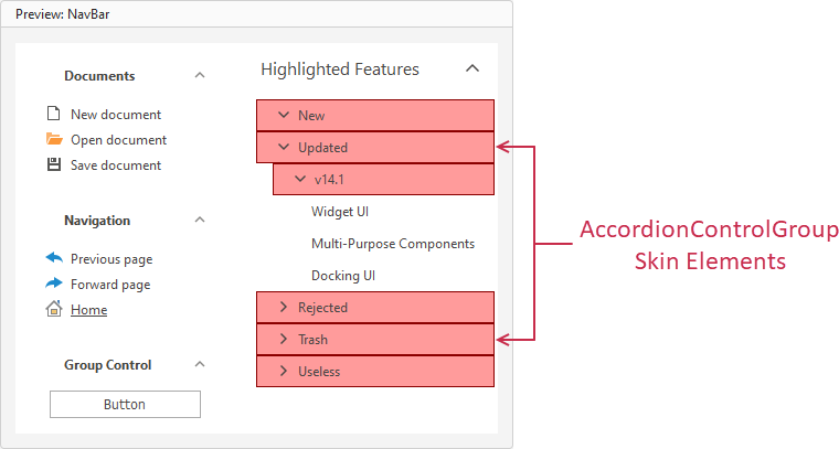 VCL Shared Libraries: Skin Editor - Highlighted Skin Elements