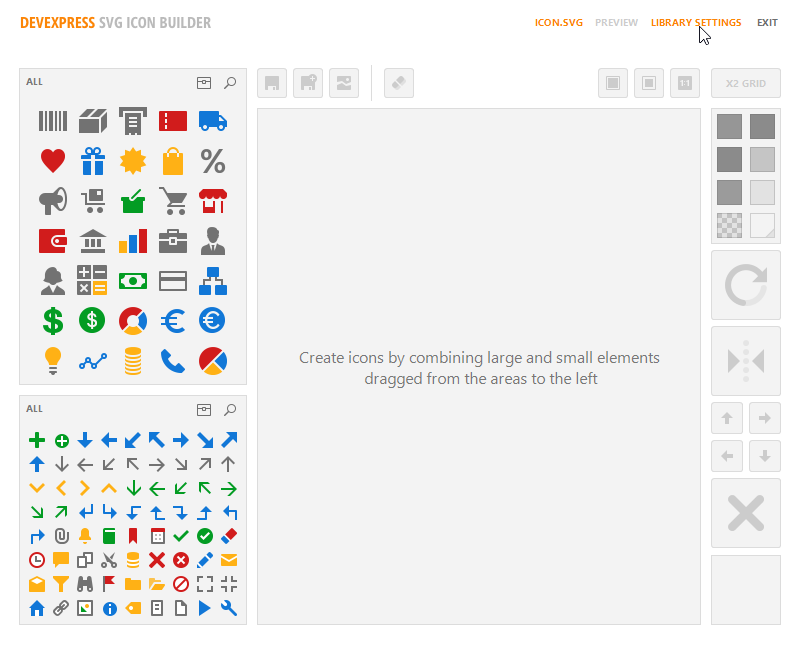 VCL Shared Libraries: SVG Icon Builder - Click Library Settings