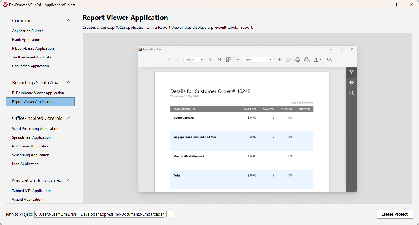 VCL Template Kit — The Report Viewer Application Template