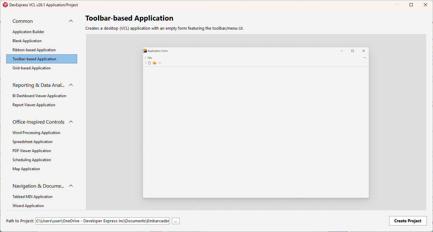 VCL Template Kit — The Toolbar-Based Application Template
