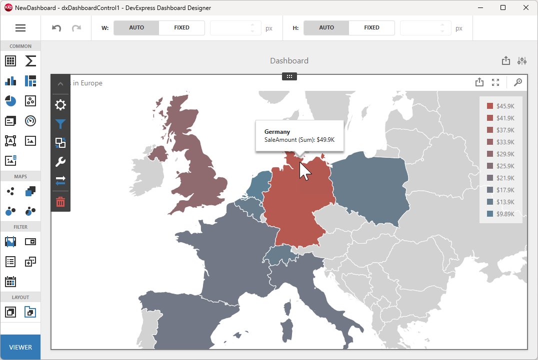 VCL Dashboards: Review the 'Choropleth Map' Dashboard Item