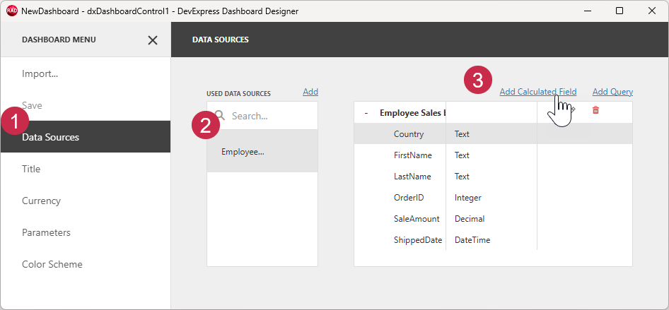 VCL Dashboards: The 'Data Sources' Pane — Data Source Fields Overview