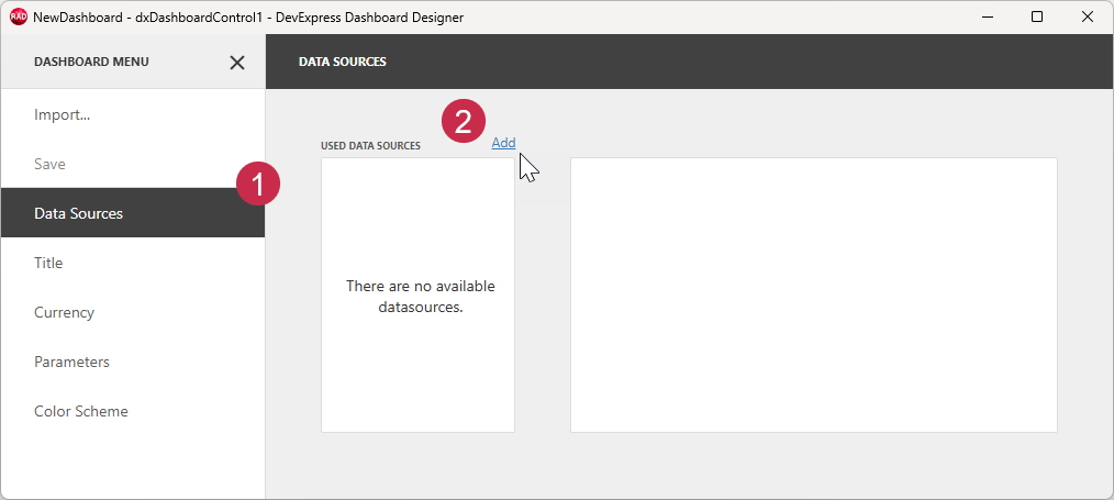VCL Dashboards: The Dashboard Designer Menu — The 'Data Sources' Pane