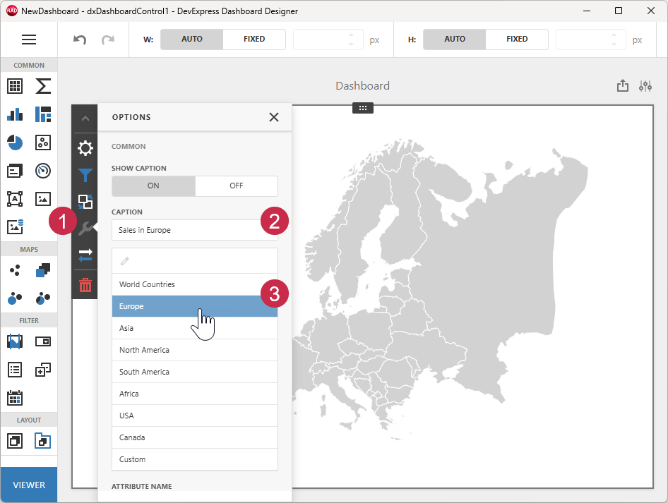 VCL Dashboards: Configure the 'Choropleth Map' Dashboard Item