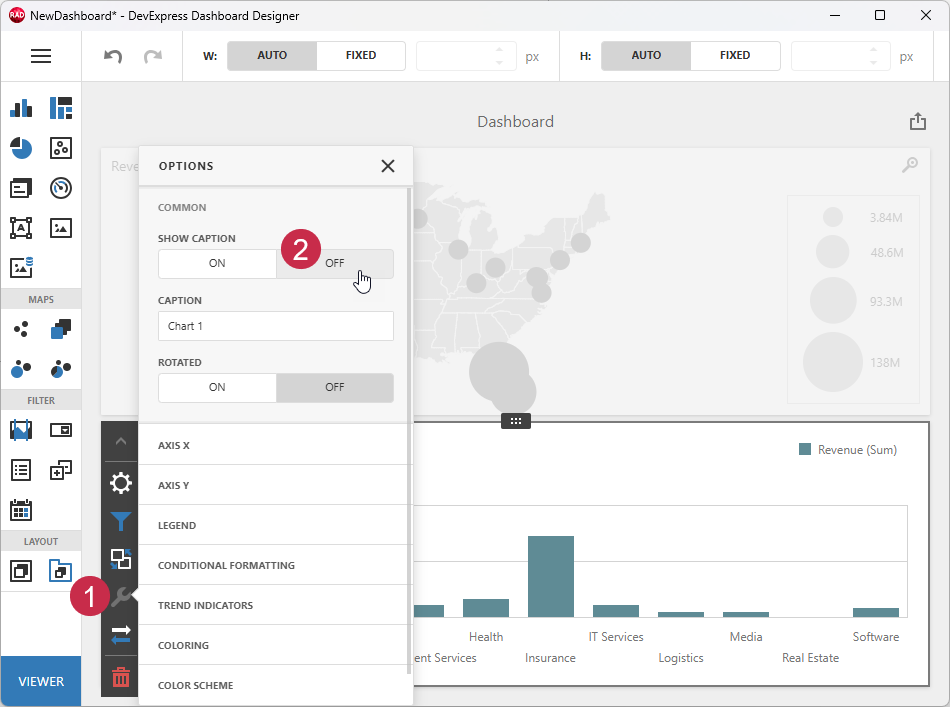 VCL Dashboards: Hide the Chart Caption
