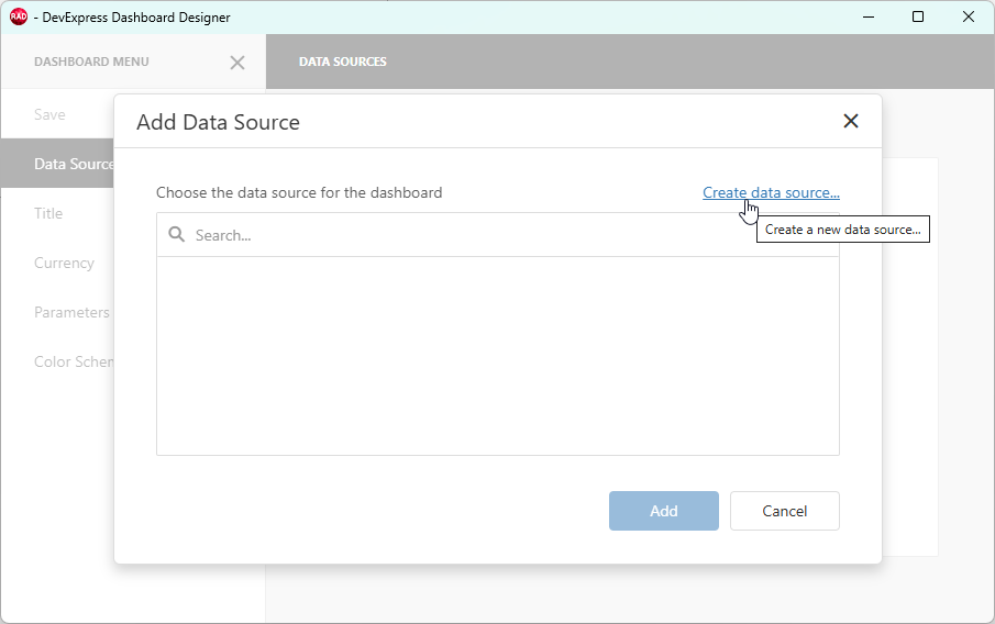 VCL Dashboards: Create a Data Source