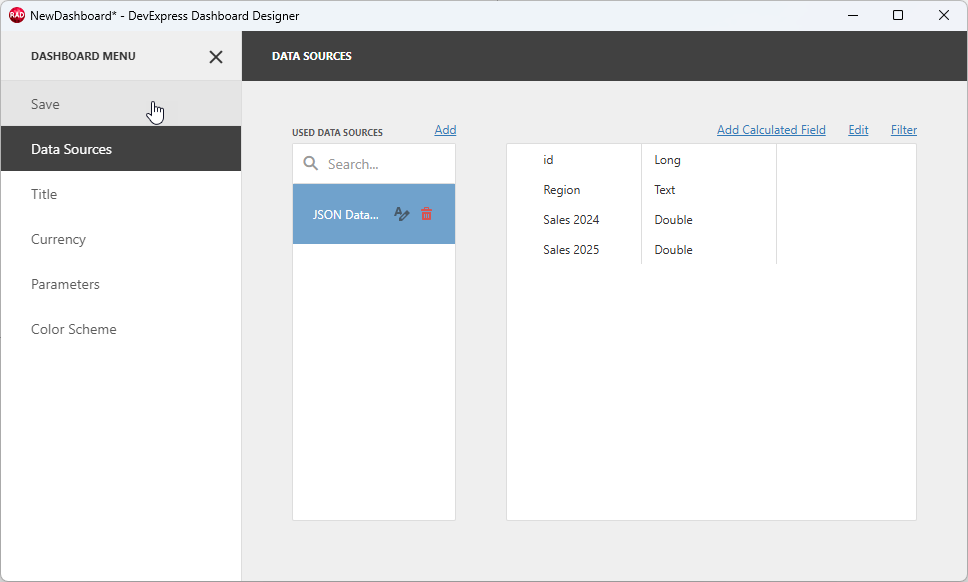 VCL Dashboards: Dashboard Designer — Save Pending Data Source Changes
