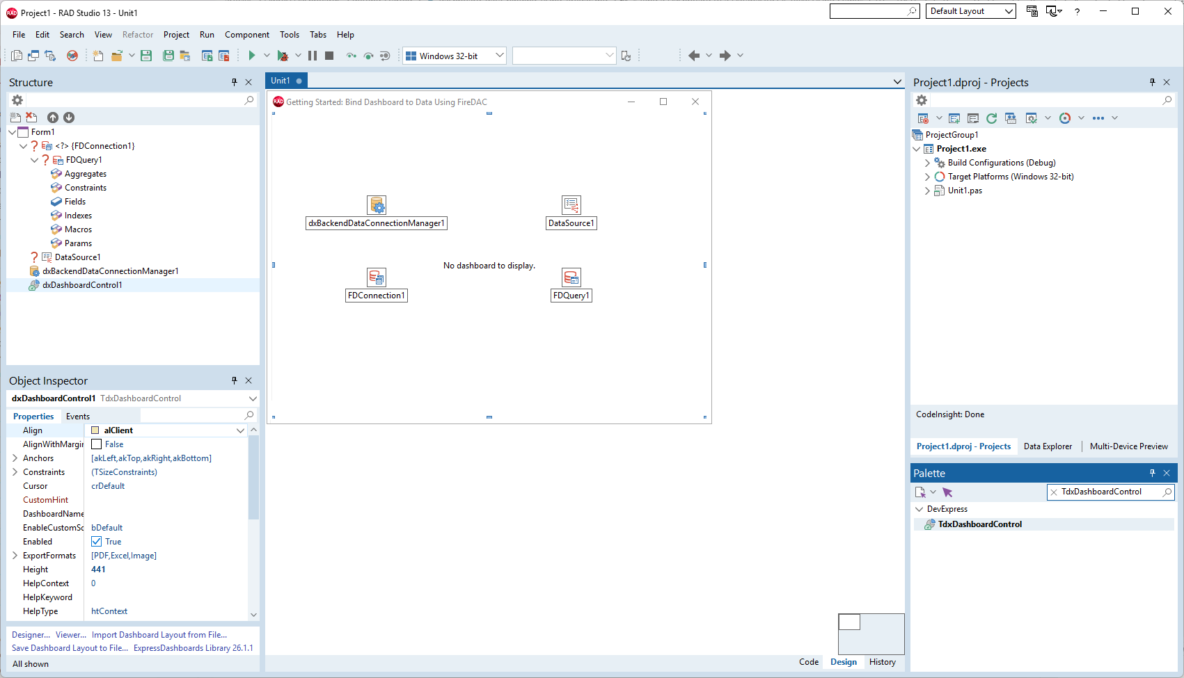 VCL Dashboards: A Form with Required Components
