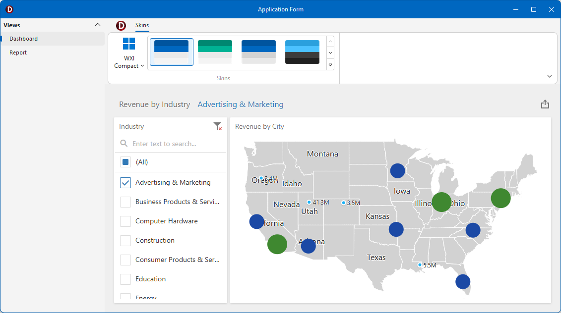 VCL Dashboards: A Multi-View Application Example