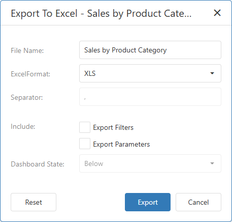 VCL Dashboards: Image Export Settings