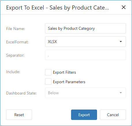 VCL Dashboards: Image Export Settings