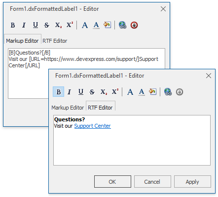 VCL Editors Library: The Formatted Label Editor