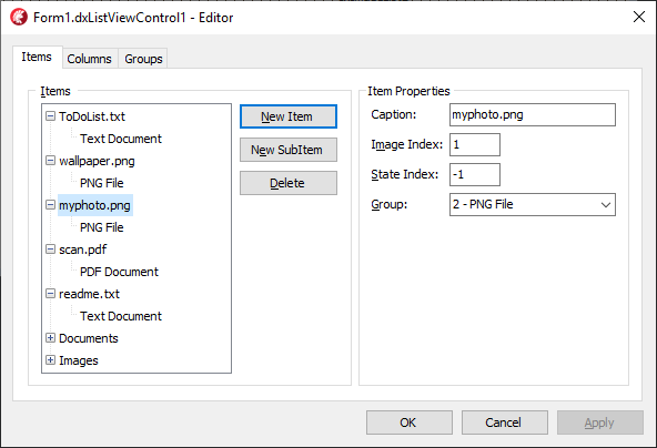 List View Editor