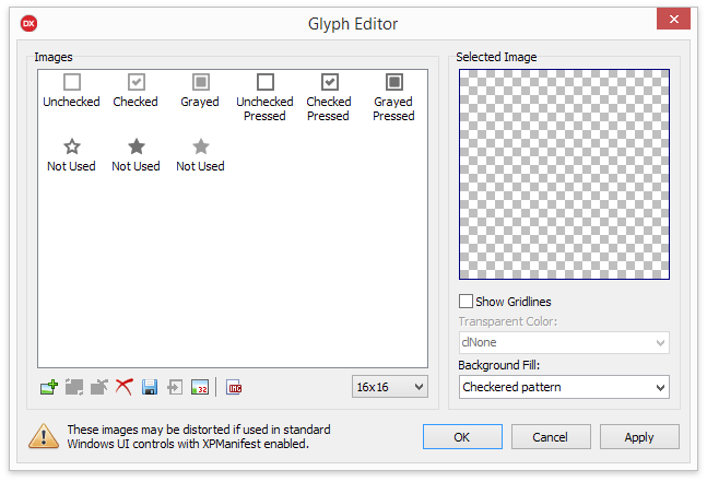 VCL Editors Library: The Glyph Editor Dialog