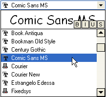 Font Name Combo Box Example