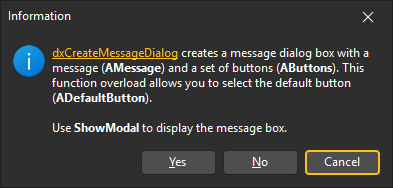 VCL Editors Library: A Message Box Example with a Formatted Message, 
