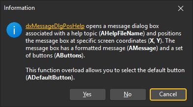 VCL Editors Library: A Message Dialog Box Example