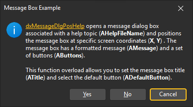 VCL Editors Library: A Message Dialog Box Example